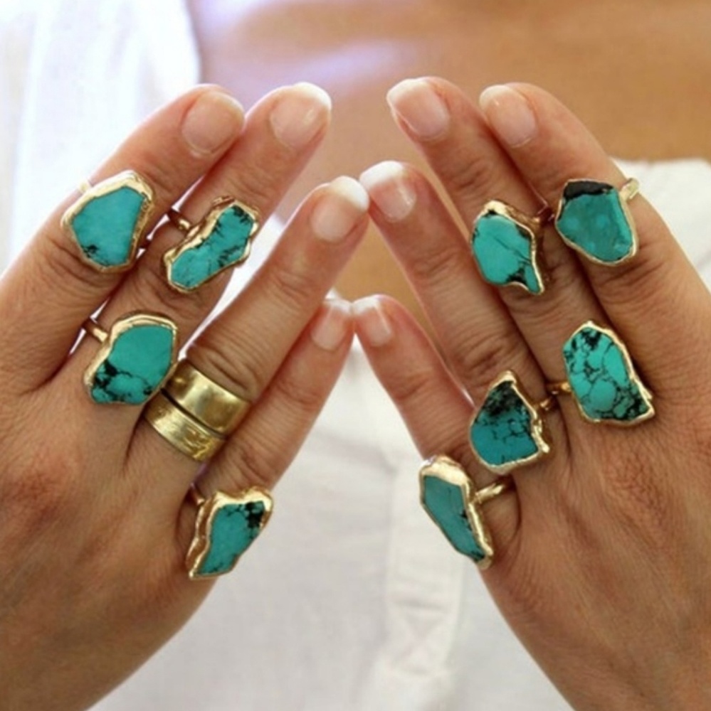 18K Turquoise Howlite Ring NEW SIZES!
